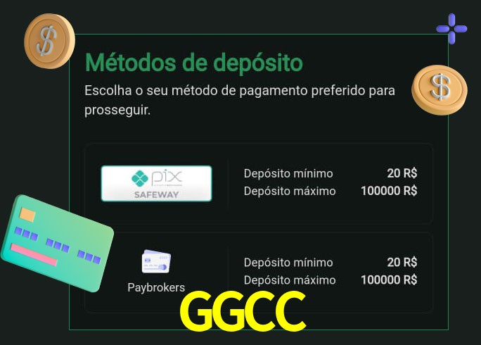 O cassino GGCC oferece uma grande variedade de métodos de pagamento